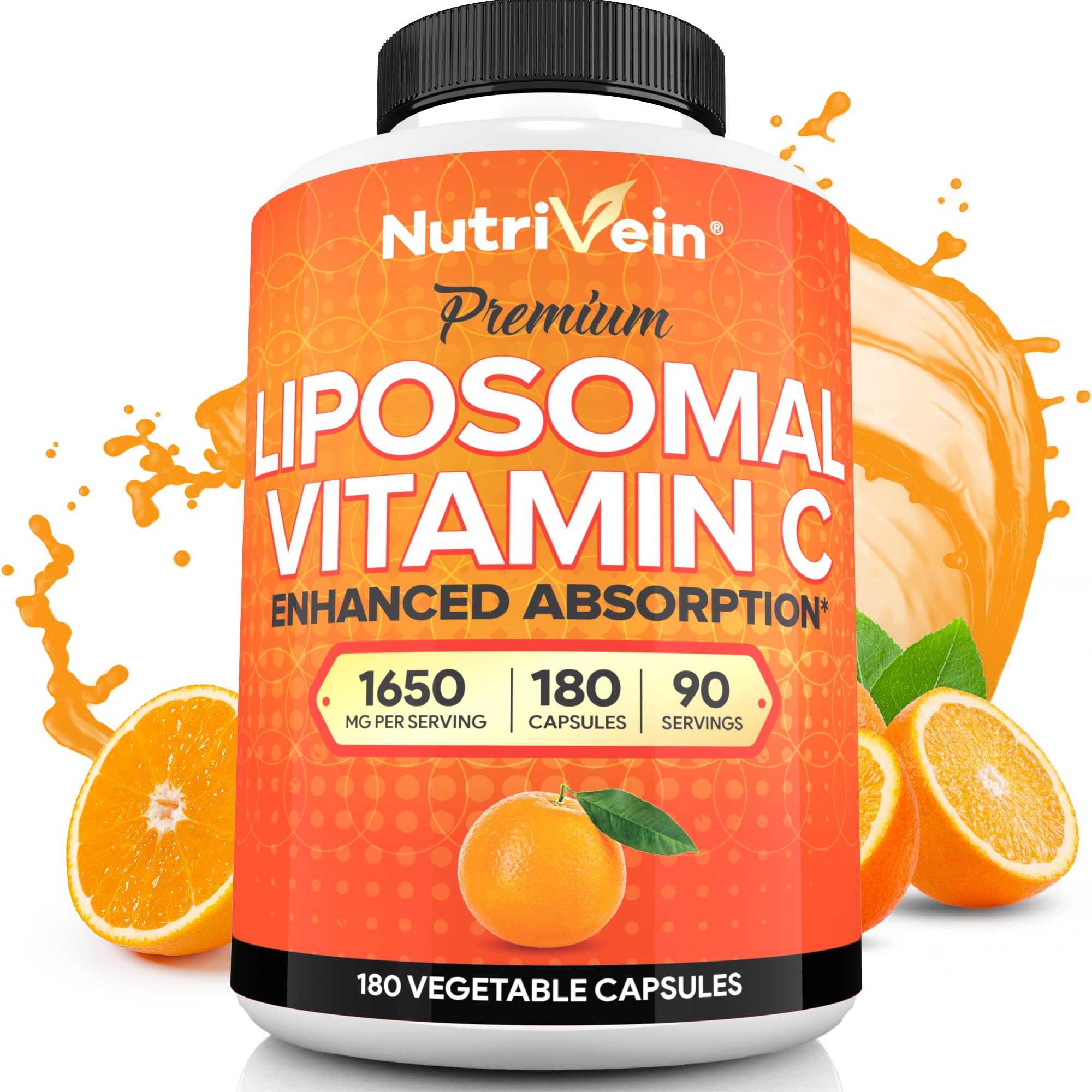 Nutrivein envase frontal mostrando 180 cápsulas y alta dosificación