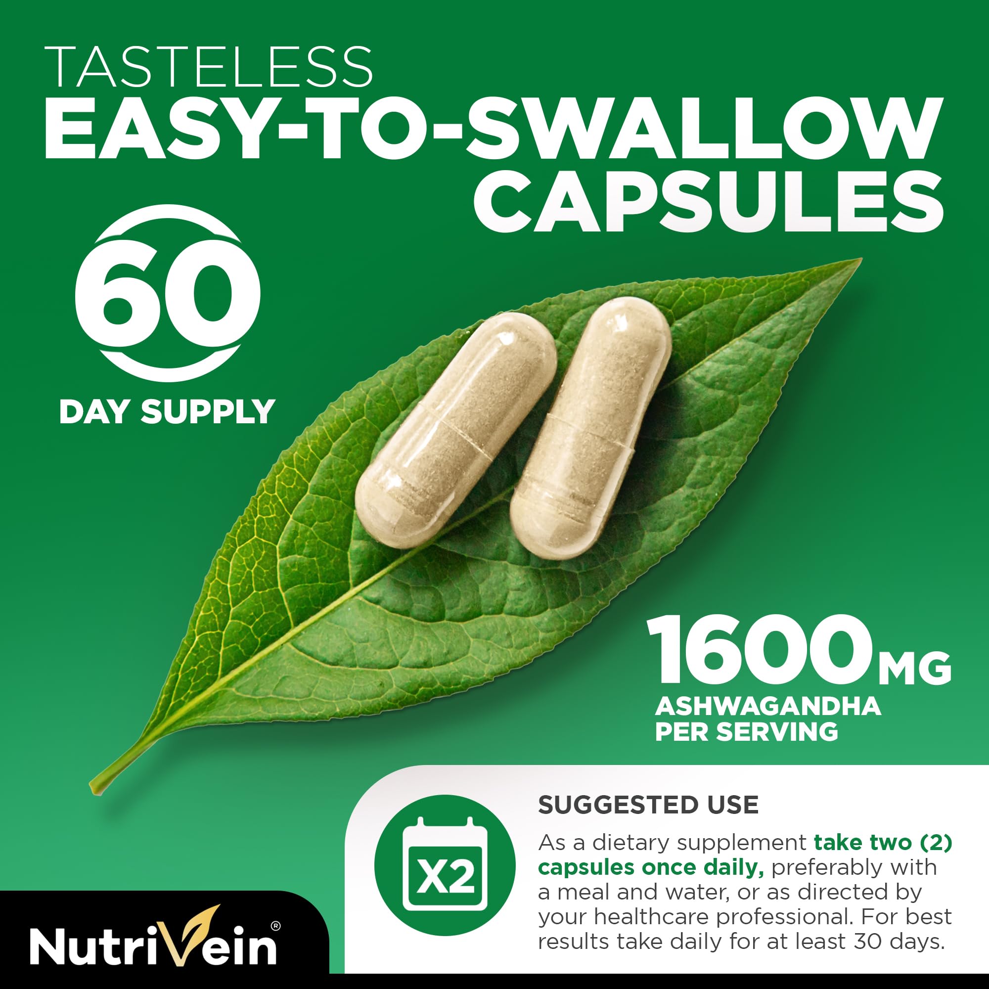 Nutrivein etiqueta con información de ingredientes y pureza