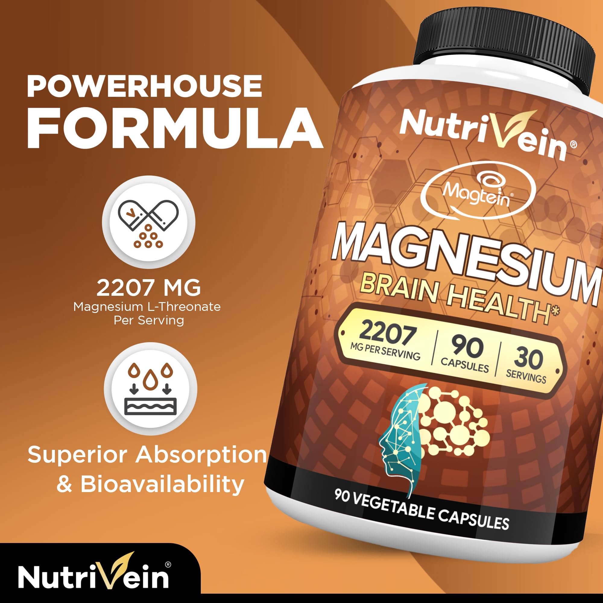 Nutrivein etiqueta informativa con dosis y fabricación cGMP