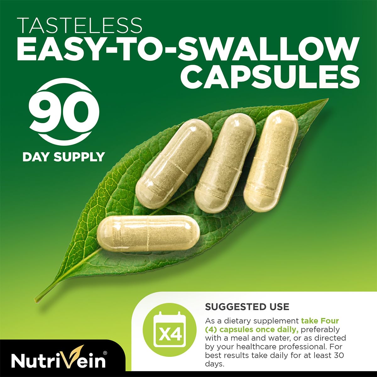 Etiqueta Nutrivein con lista de ingredientes y certificaciones claras
