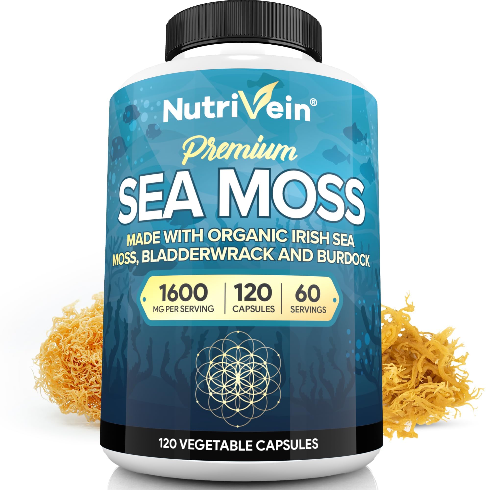 Nutrivein frasco frontal mostrando diseño y cantidad de 120 cápsulas