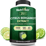 Nutrivein envase frontal Bergamot 1400 mg, presenta dosis concentrada
