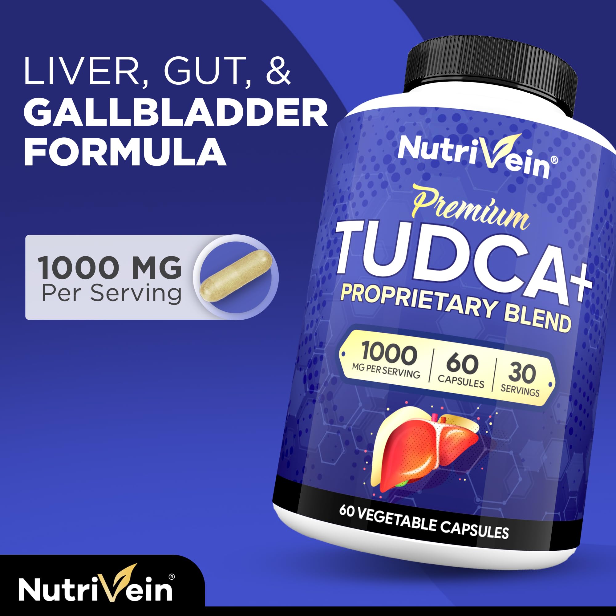 Nutrivein TUDCA+ textura del contenido en cápsula, pureza visible