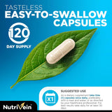Nutrivein cápsula en la mano para comparar tamaño y facilidad de ingestión