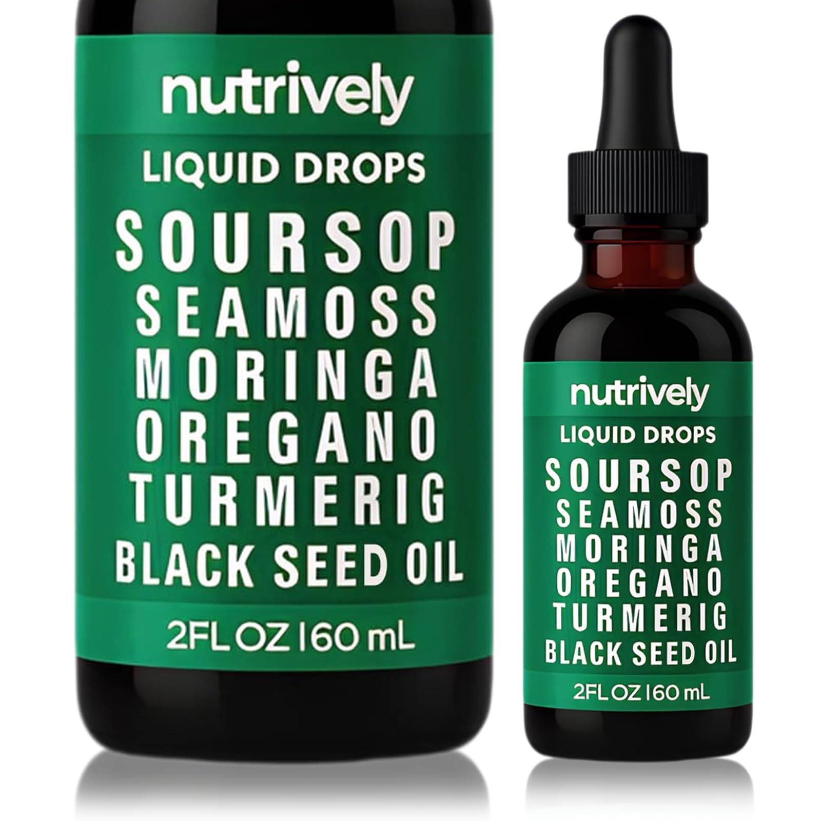 Nutrively frasco frontal mostrando el envase y etiquetas claras de beneficios