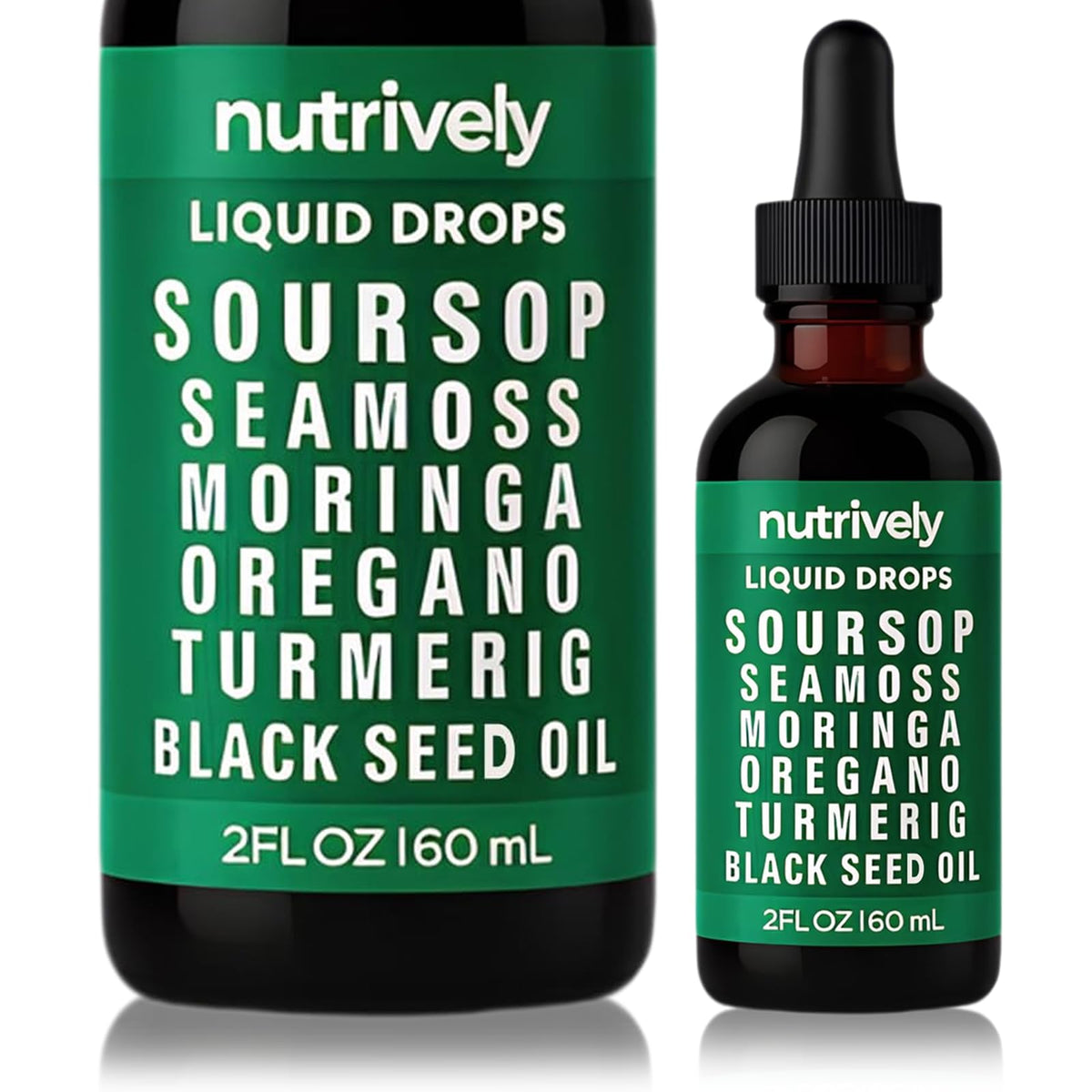 Nutrively frasco frontal mostrando el envase y etiquetas claras de beneficios