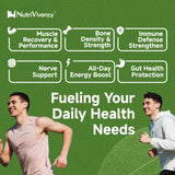 NutriVivency frasco abierto con cápsulas listas para uso diario