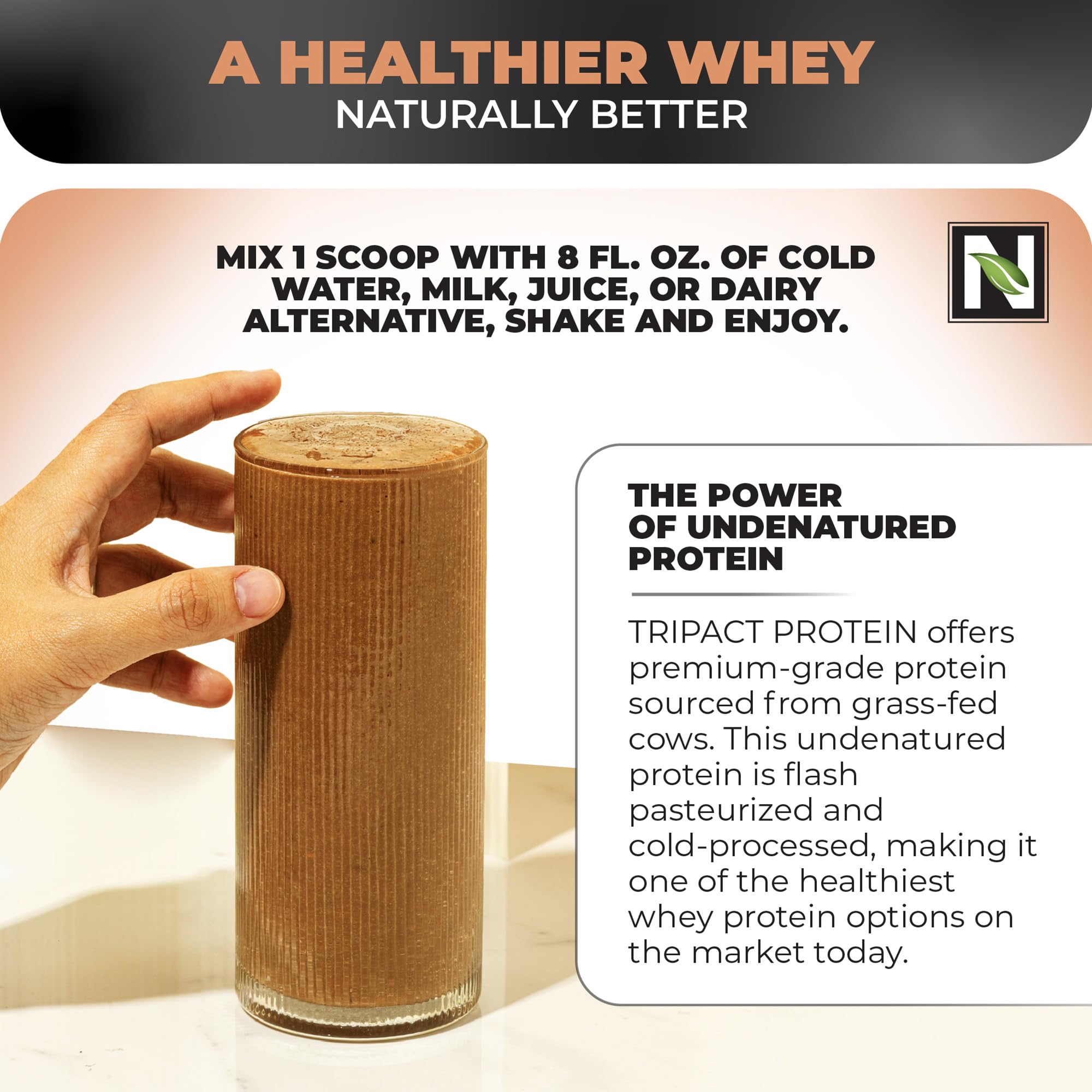 Nutrology TRIPACT batido en vaso listo para consumir tras entrenamiento
