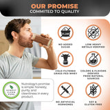 Nutrology TRIPACT etiqueta nutricional con datos de proteína y BCAA
