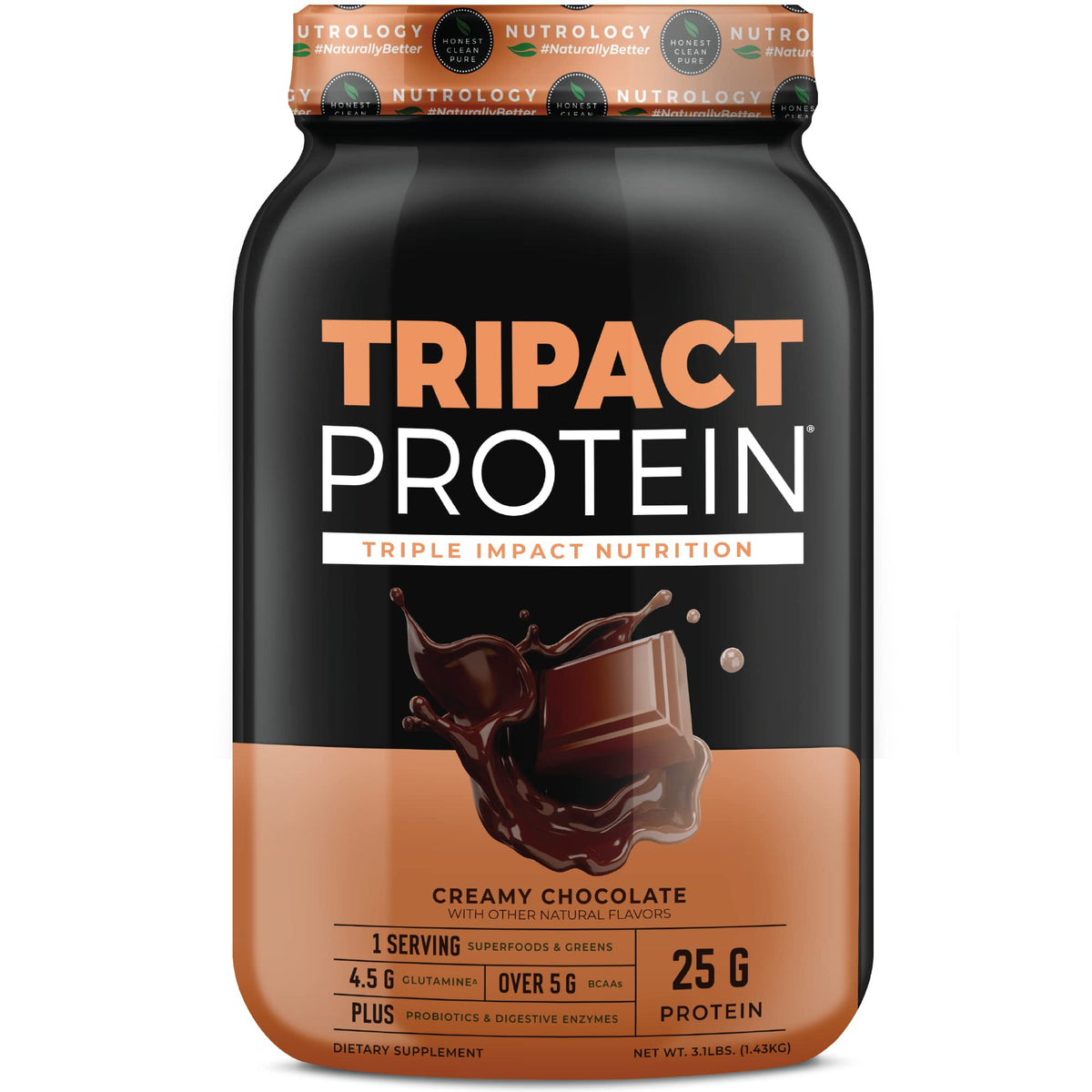 Nutrology TRIPACT envase frontal y beneficios visibles