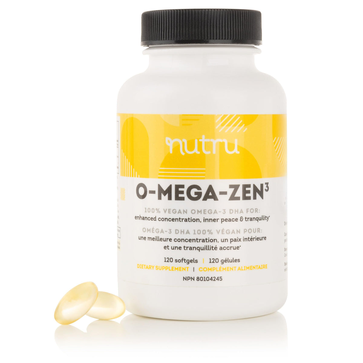 Nutru envase frontal O-Mega-Zen3 mostrando etiqueta clara y beneficios