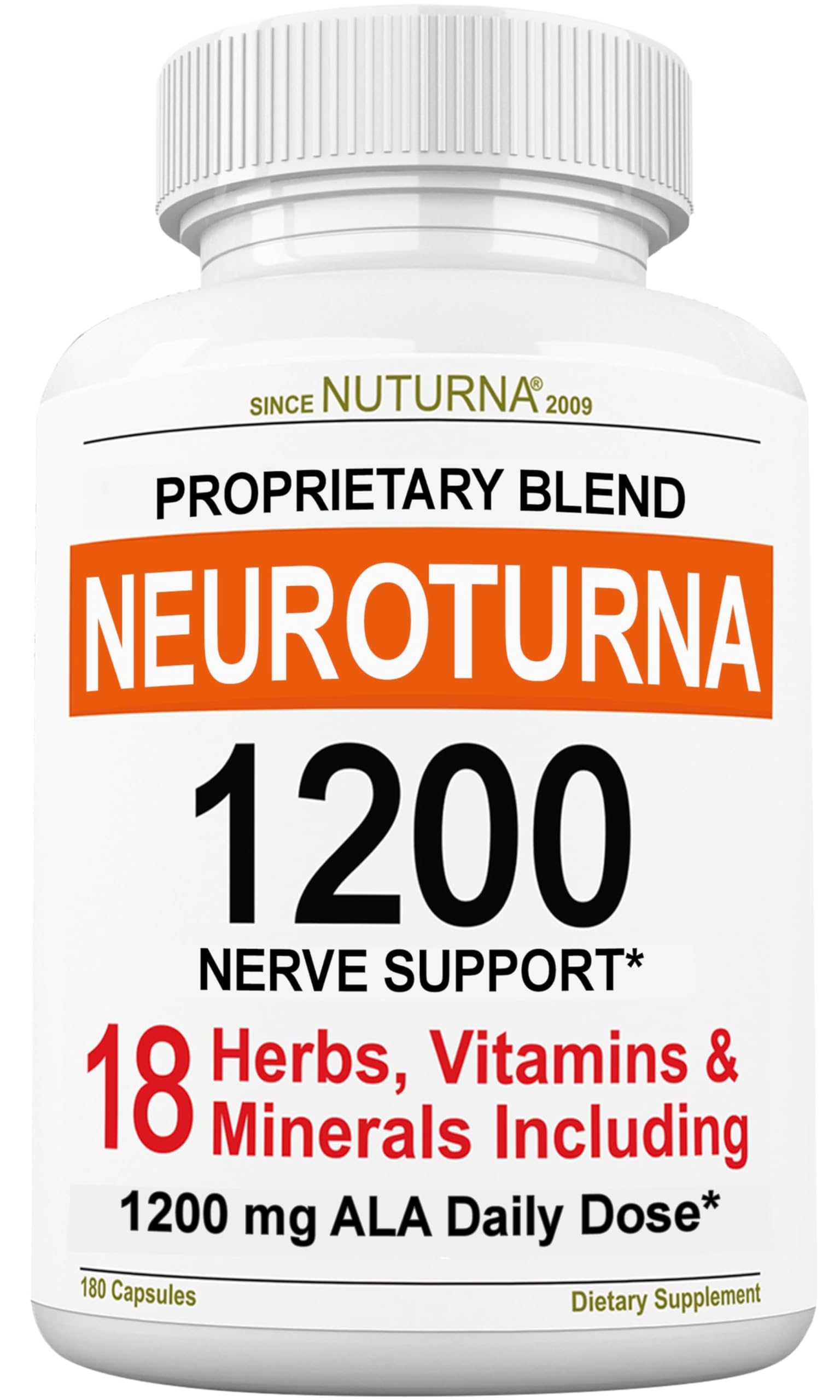 Nuturna Neuroturna vista frontal mostrando el envase y su beneficio de fórmula completa