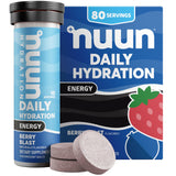 Nuun frente del tubo Berry Blast mostrando diseño y conveniencia para llevar