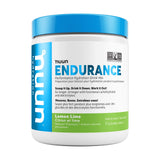 Nuun Endurance limón lima vista frontal mostrando el bote y la marca, enfatizando facilidad de uso