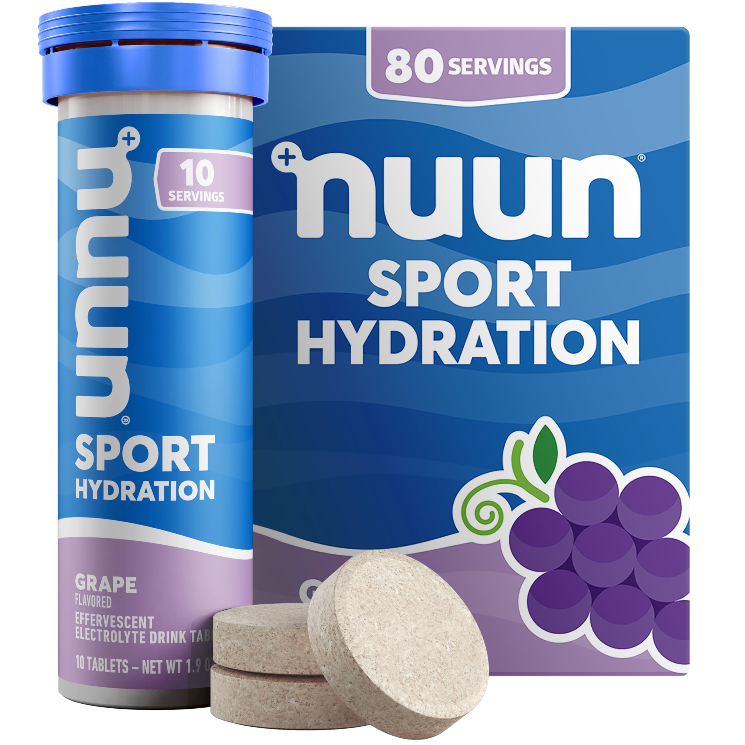 Nuun frente del tubo mostrando envase portable y conveniencia