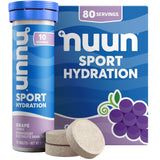 Nuun frente del tubo mostrando envase portable y conveniencia
