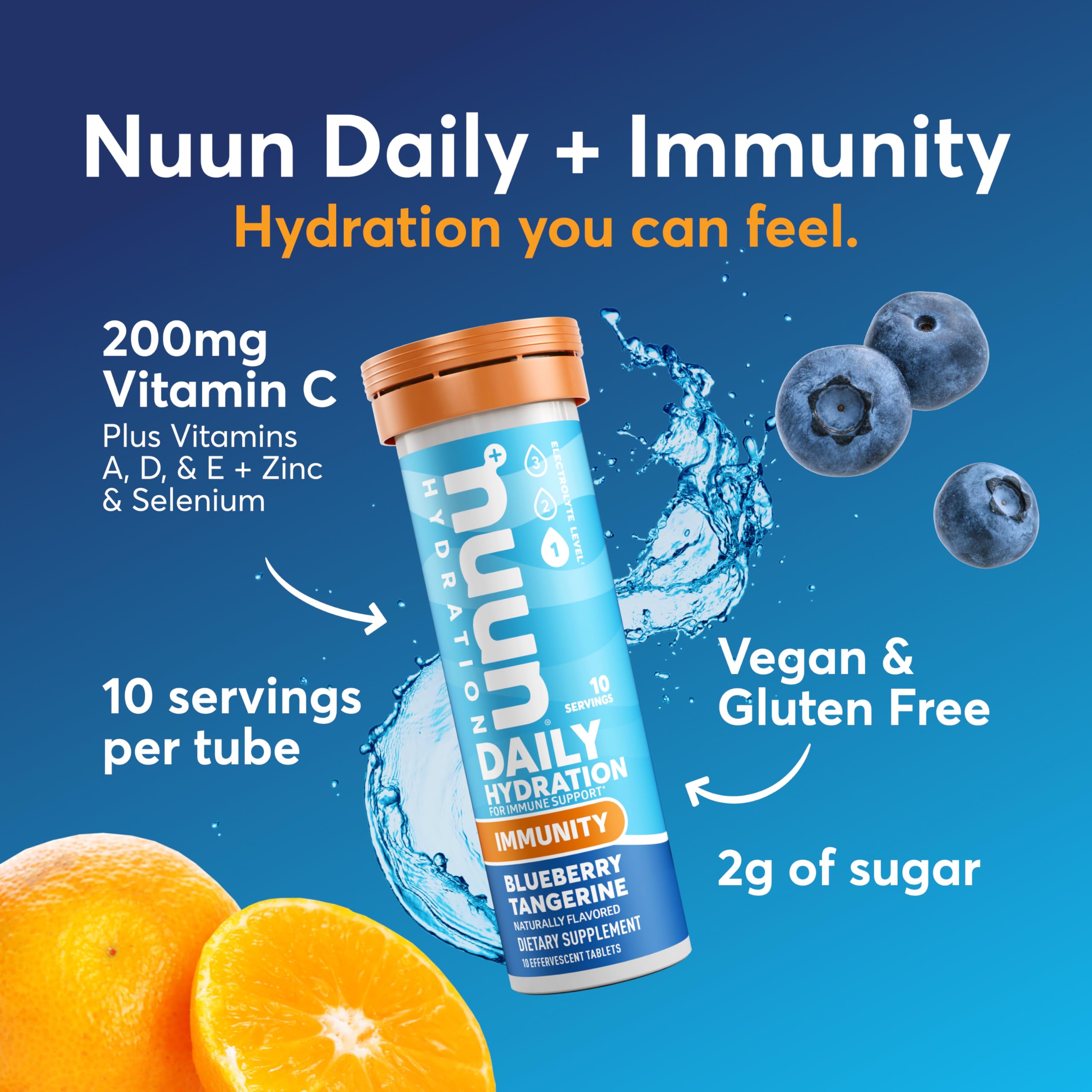 Tableta Nuun disolviéndose en agua, rapidez de hidratación visible