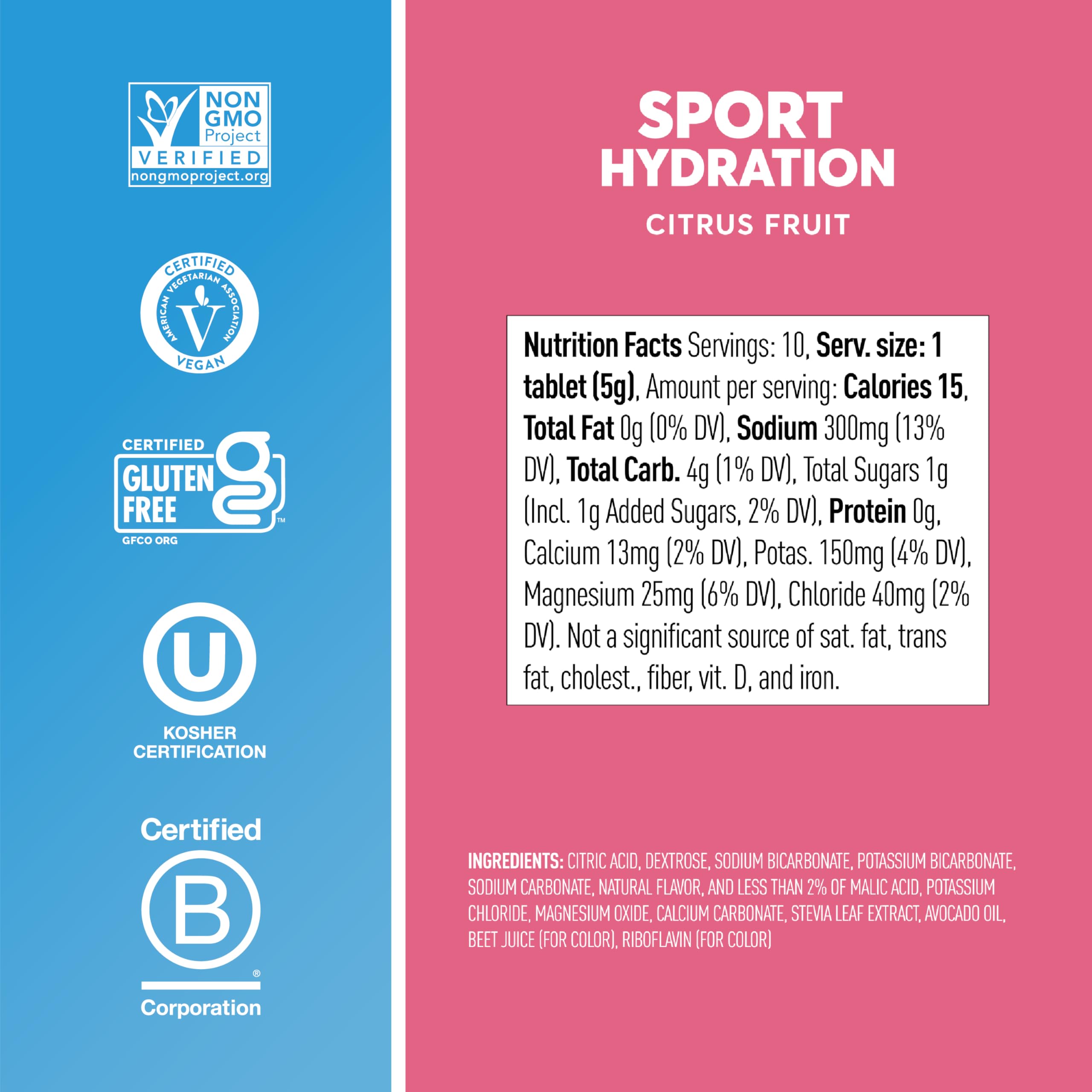 Nuun etiqueta con lista de electrolitos, claridad sobre composición y beneficios