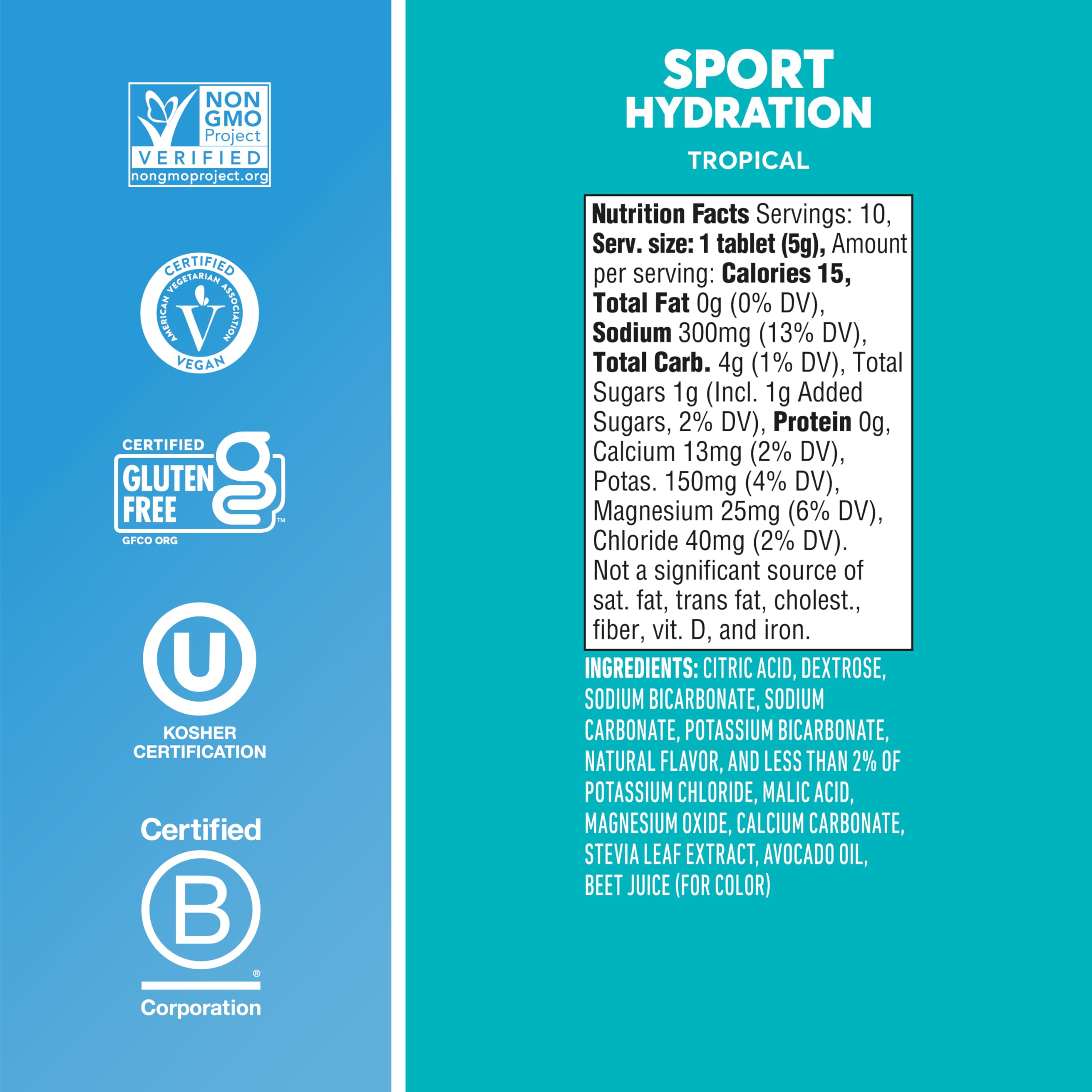 Nuun etiqueta de ingredientes lista de electrolitos y limpieza
