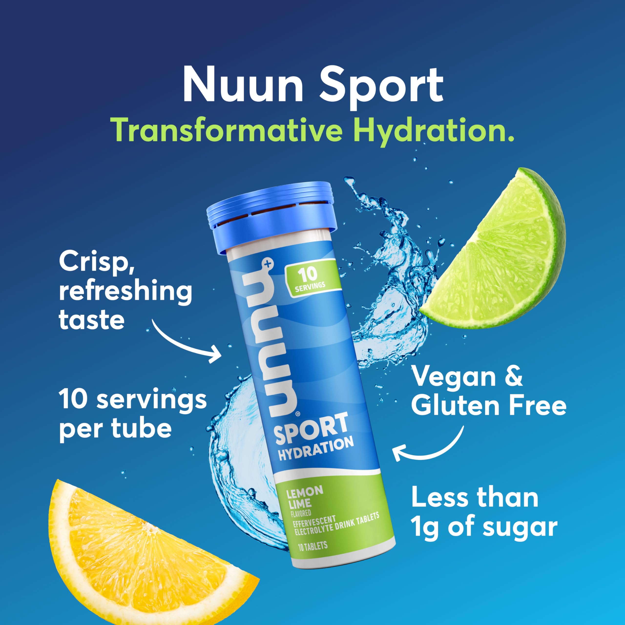 Nuun pastilla efervescente disolviéndose para hidratación rápida