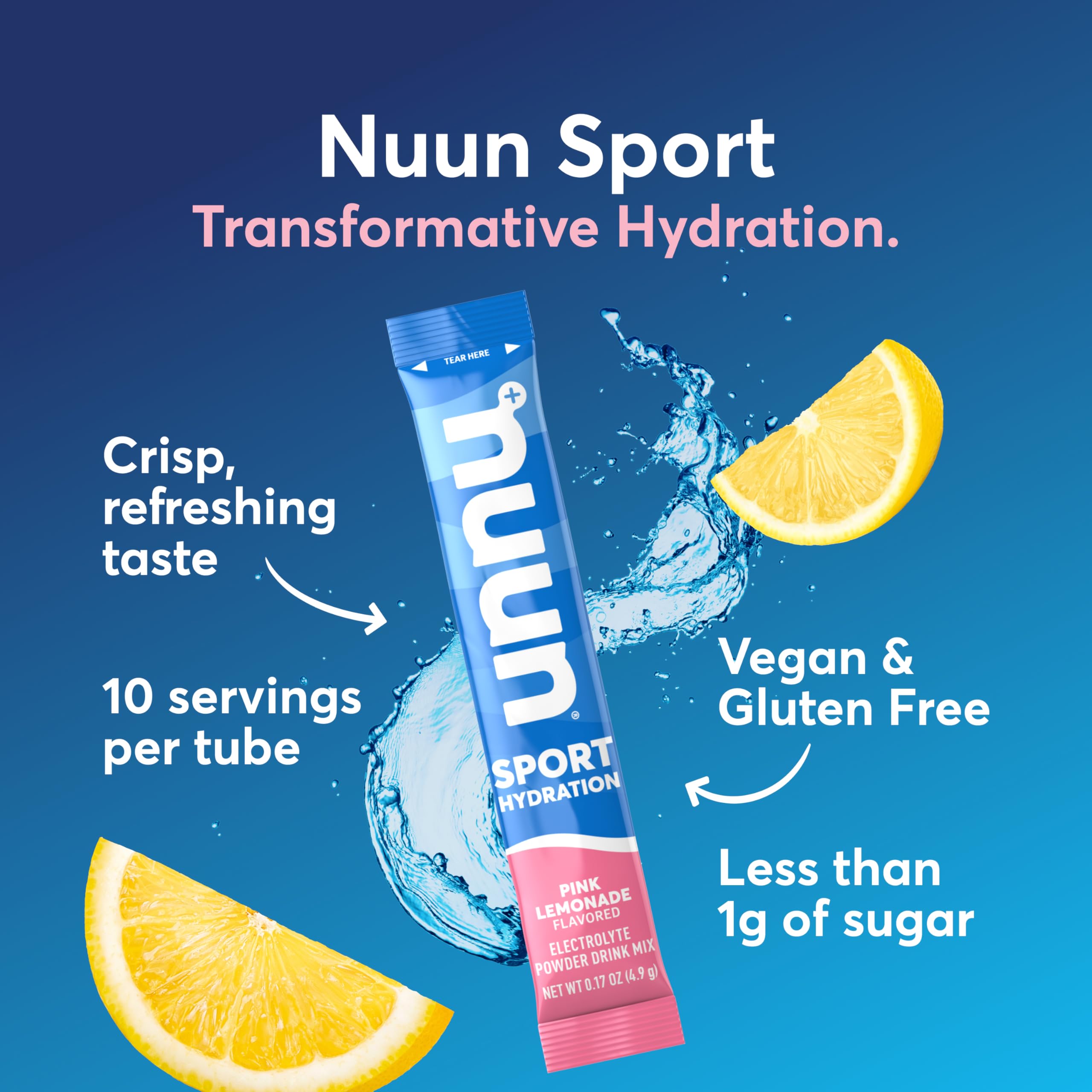 Nuun primer plano del polvo del sobre resaltando disolución rápida