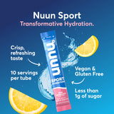 Nuun primer plano del polvo del sobre resaltando disolución rápida