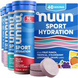 Nuun frente del tubo mostrando sabores y portabilidad