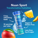 Nuun tableta efervescente detalle textura y disolución rápida