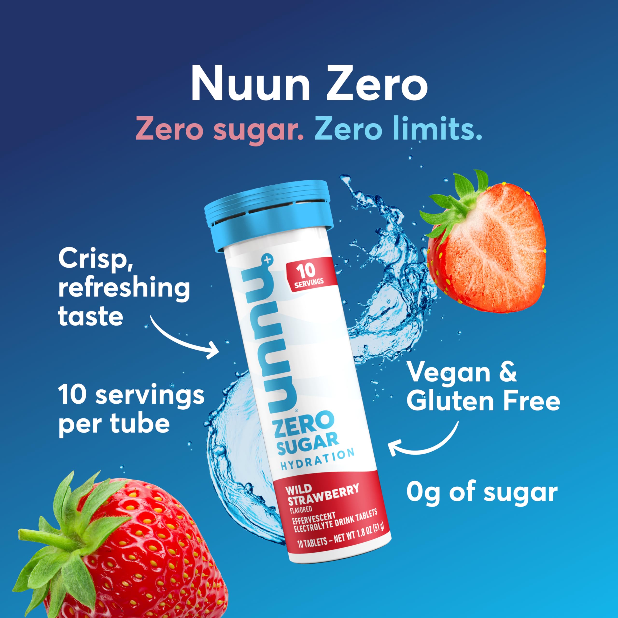 Nuun tableta efervescente disolviéndose en agua para hidratación rápida