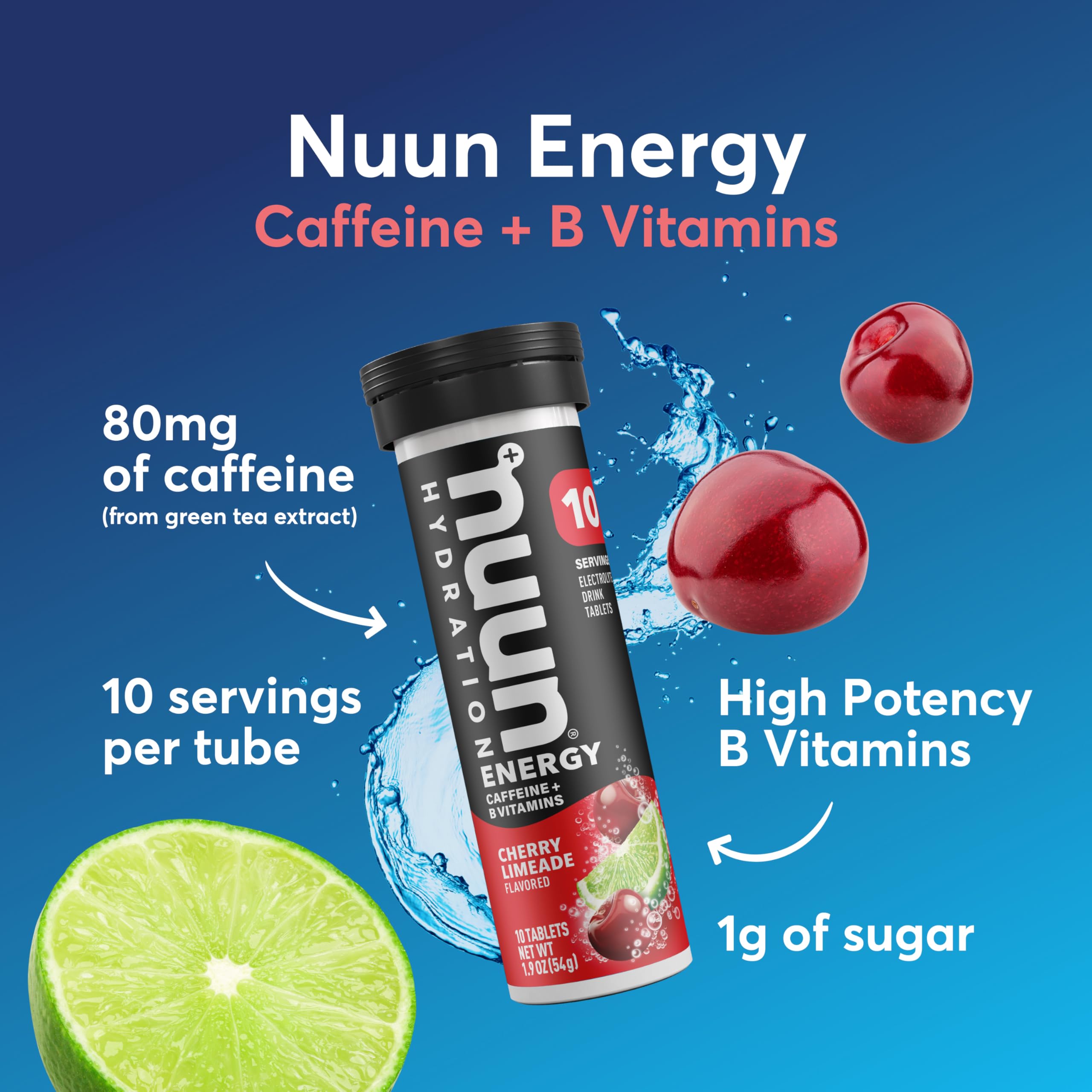 Nuun tableta efervescente detalle de superficie y rápida disolución