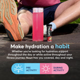 Nuun tubo abierto con tabletas visibles para llevar a entrenamientos