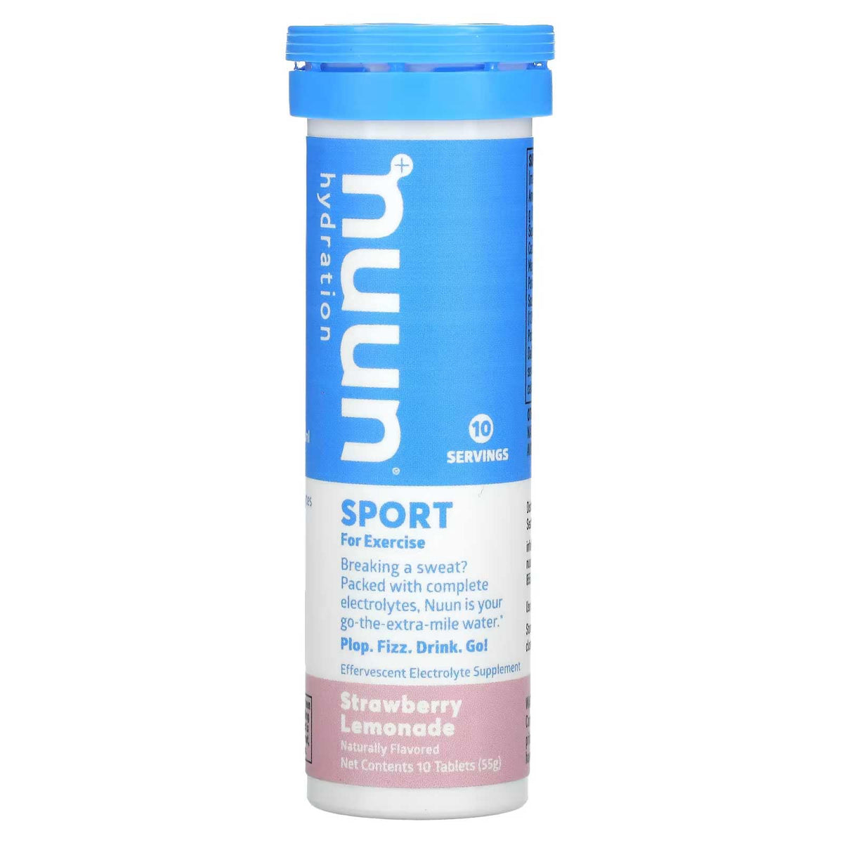 Nuun tubo frontal con diseño y conveniencia, fácil de llevar