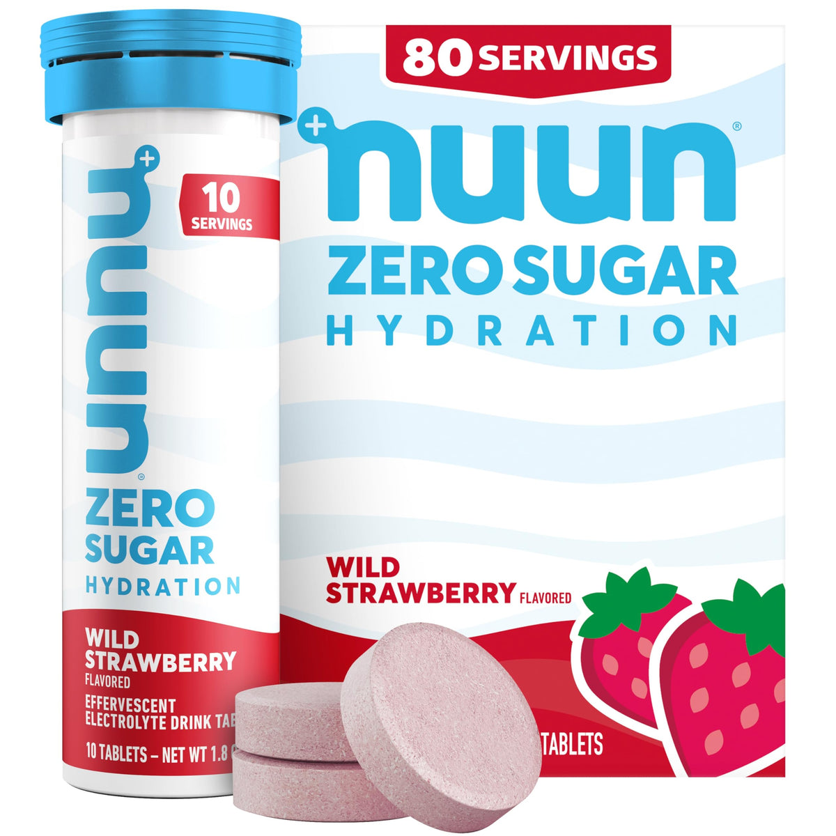 Nuun tubo fresa silvestre mostrando el envase y beneficios de hidratación