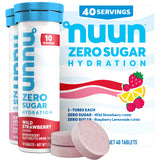 Nuun tubo frente mostrando etiqueta Mixed Berry y conveniencia para llevar
