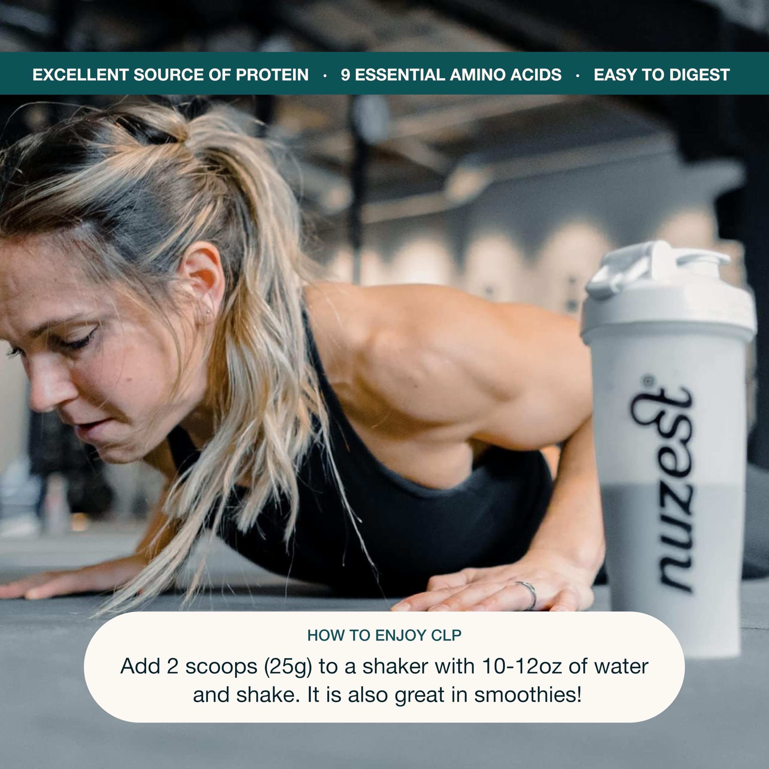 Nuzest etiqueta ingredientes y valores nutricionales, transparencia y confianza