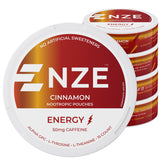 NZE frente del envase mostrando latas y diseño llamativo, conveniencia inmediata