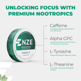 NZE pouch disolviéndose en boca para efecto rápido y discreto