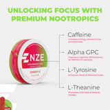 NZE pouch colocado en boca destacando absorción rápida y discreción