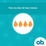 o.b. tampón junto a objeto de referencia para mostrar tamaño y portabilidad