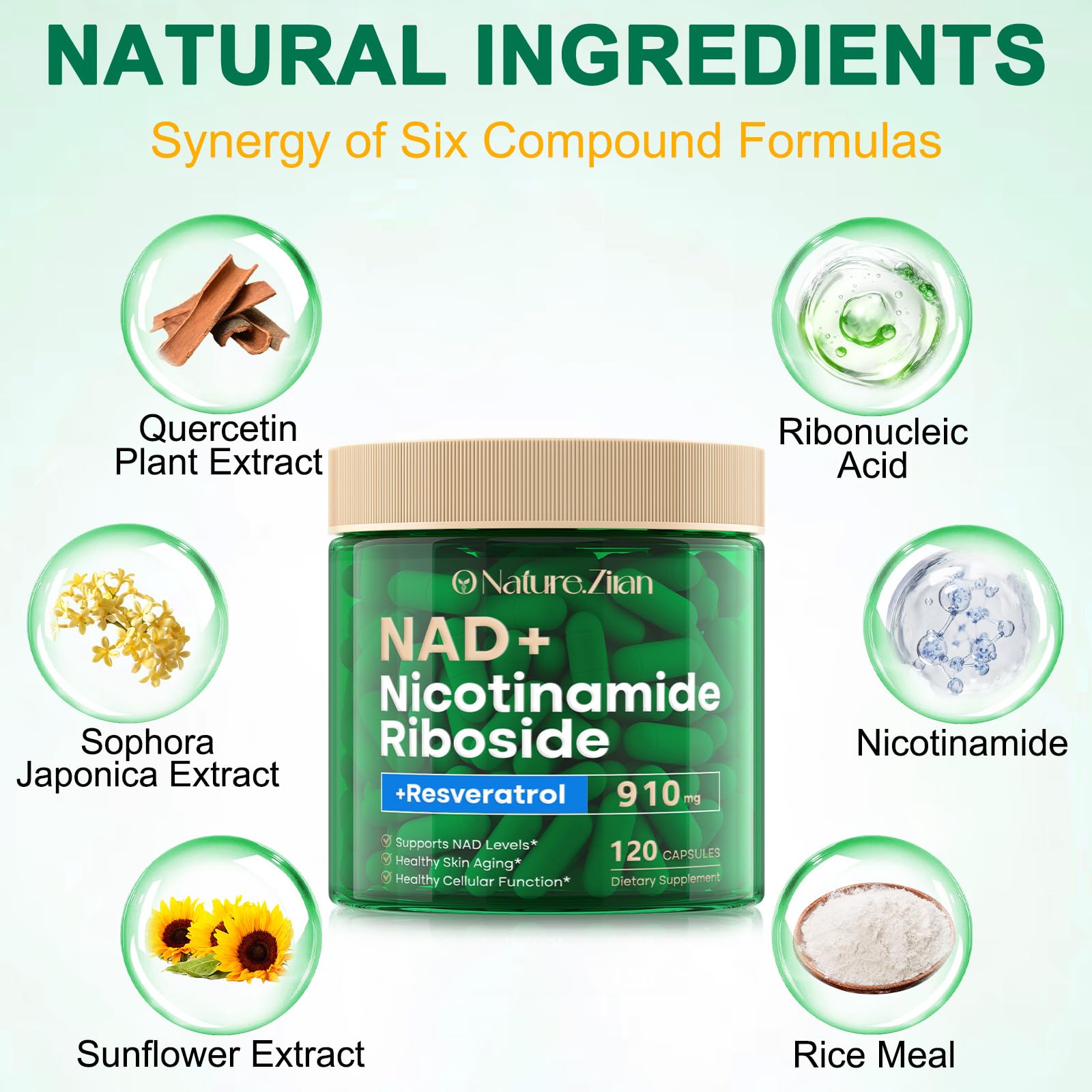 O NATURE . ZIRAN detalle de etiqueta con ingredientes y certificaciones para confianza