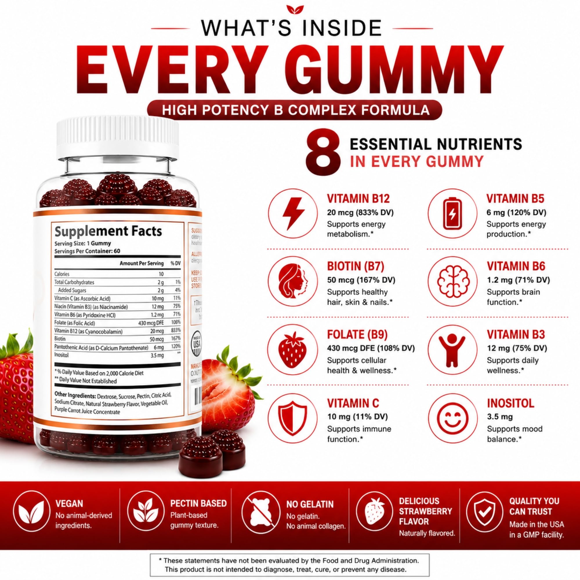 O NUTRITIONS primer plano de textura de gomita vegana, masticable y apetitosa