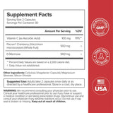 O Positiv etiqueta con lista de ingredientes como Pacran, D‑mannosa y vitamina C