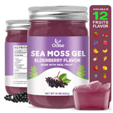 OALSE jar frontal mostrando el gel de sea moss y elderberry, envase claro y descriptivo
