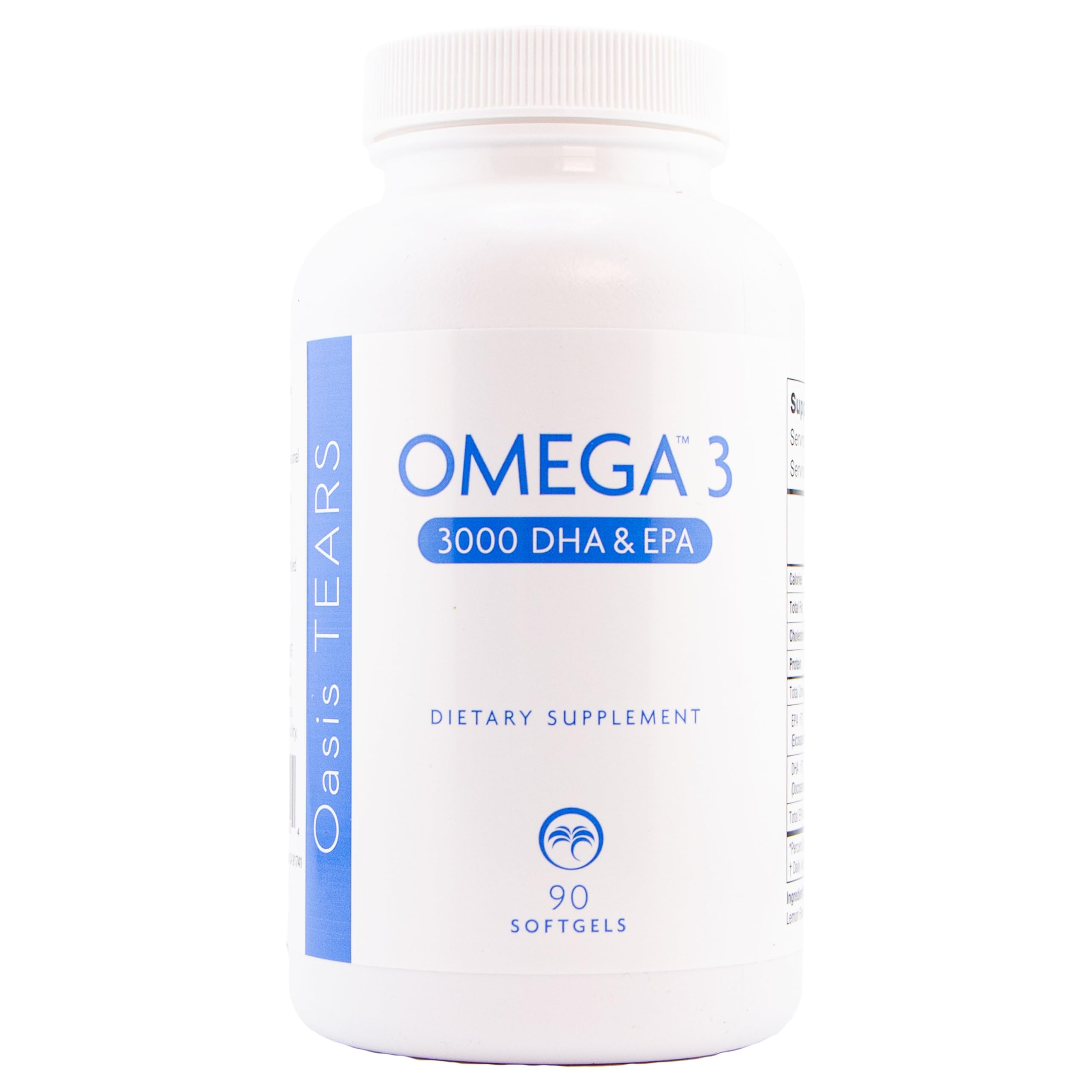 Oasis TEARS OMEGA primer plano de cápsula blanda resaltando absorción
