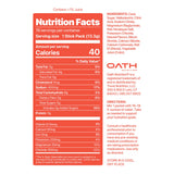 OATH NUTRITION polvo cerca mostrando textura fina y disolución rápida