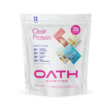 OATH NUTRITION frente del empaque mostrando variedad pack y ventaja refrescante
