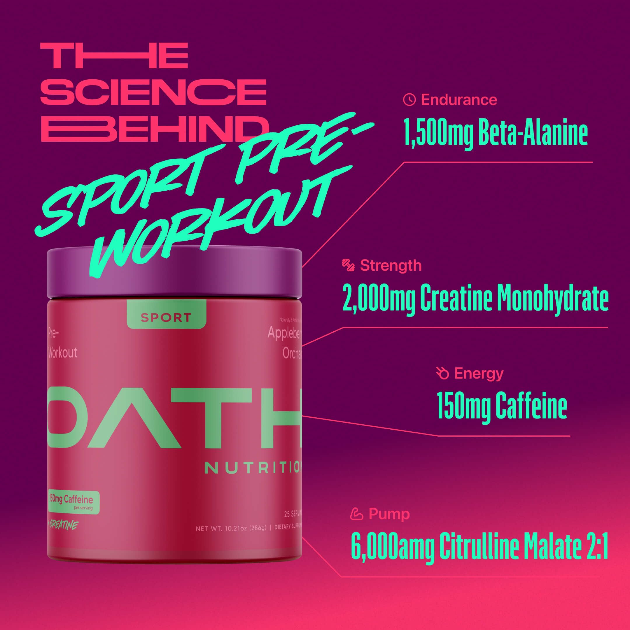OATH NUTRITION primer plano del polvo con textura fina y mezcla fácil