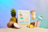 Cucharada medidora con porción Oath Nutrition, 20 g de proteína por servicio