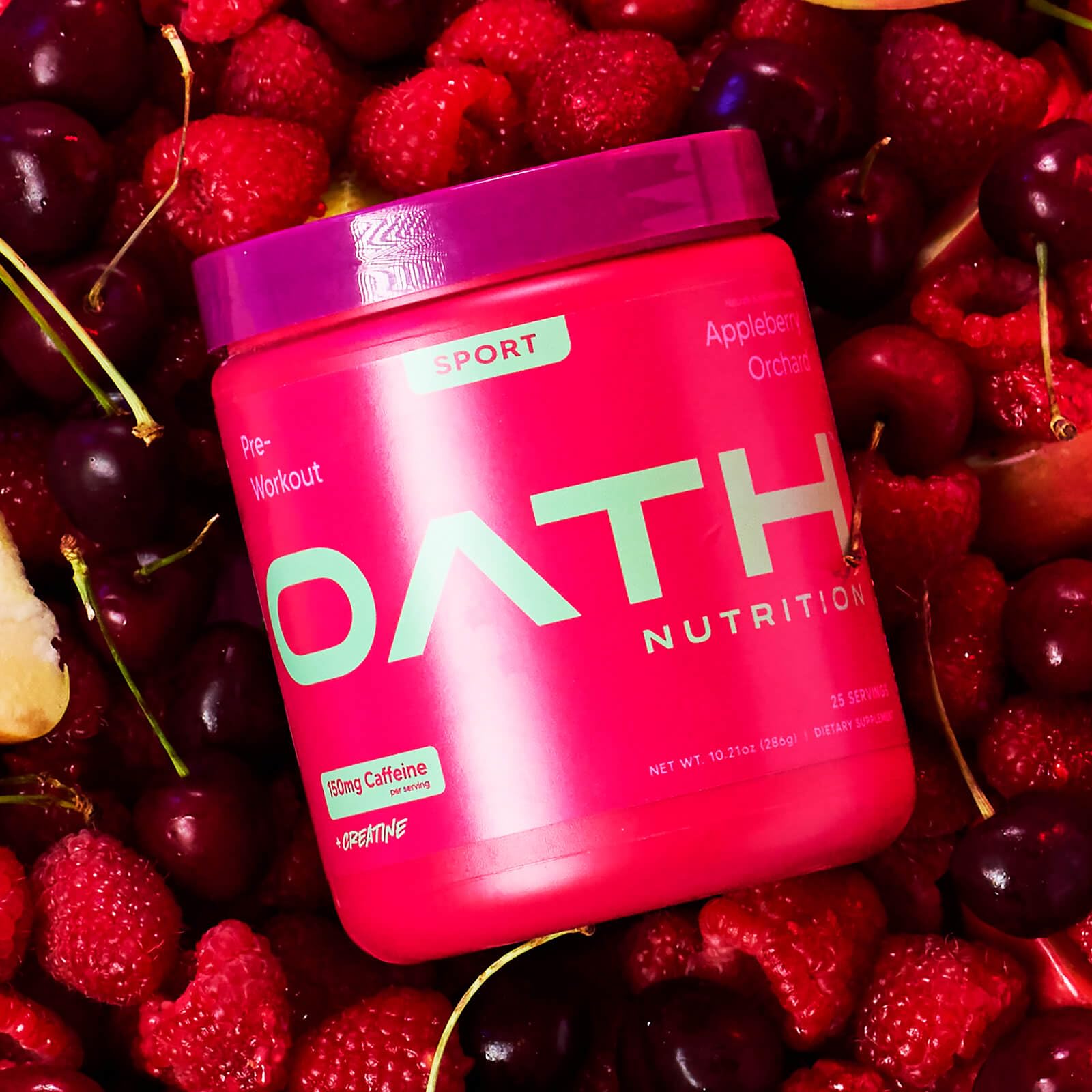 OATH NUTRITION comparativa de tamaño del envase y número de servicios