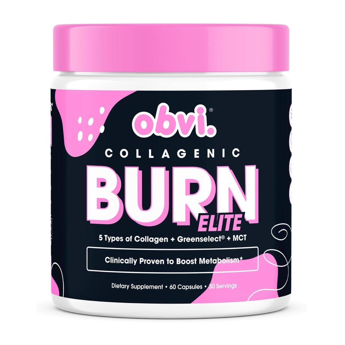 Obvi Burn Elite vista frontal del envase mostrando diseño y cantidad, ideal para compra informada